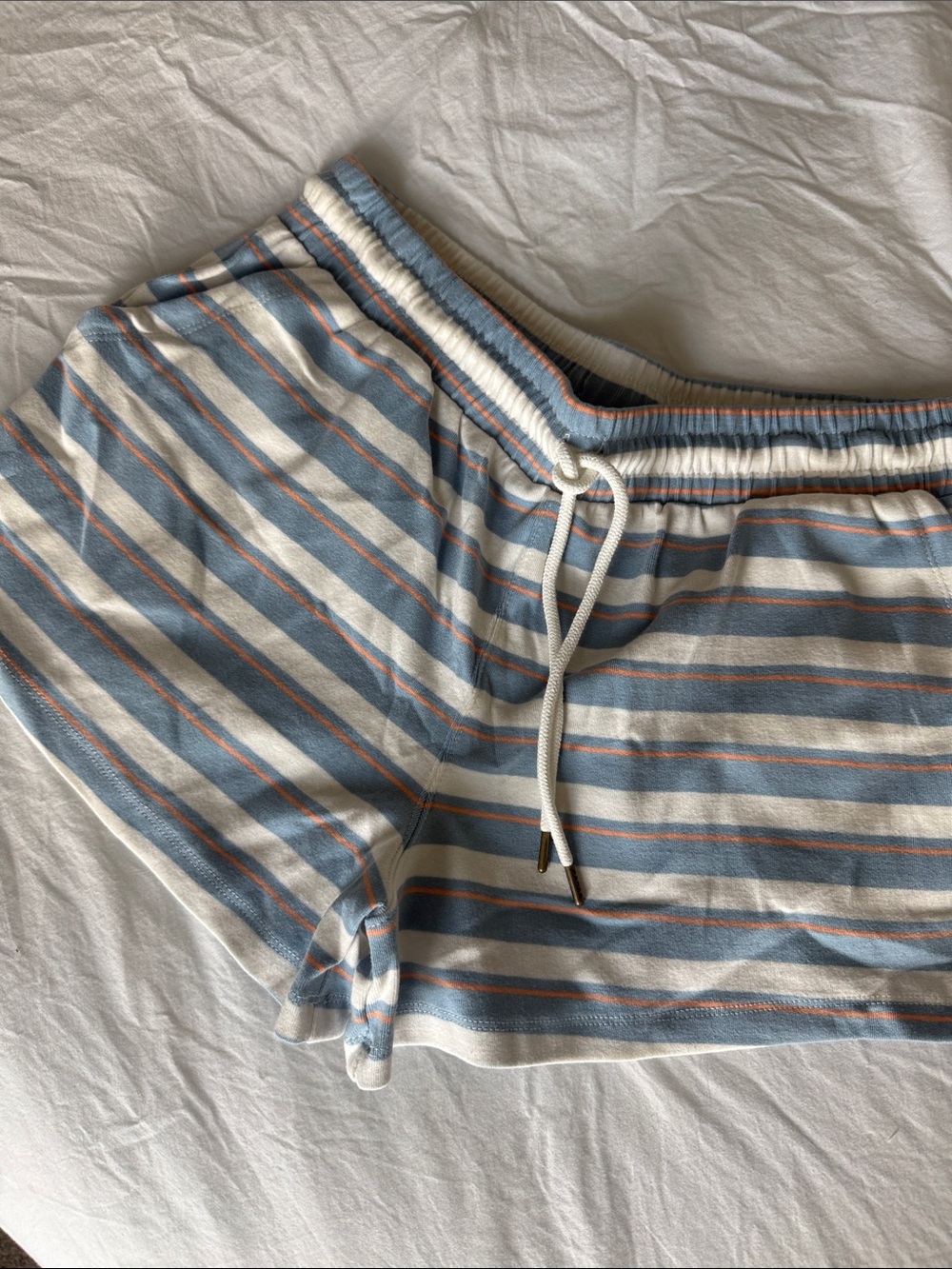 Parke X Target Blue & Orange Striped Sweat Shorts NWT Medium
